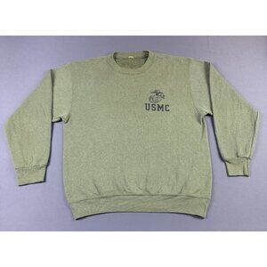 Rare Vintage USMC Forest Olive Green Faded Sweater Crewneck Marine Corps Hype